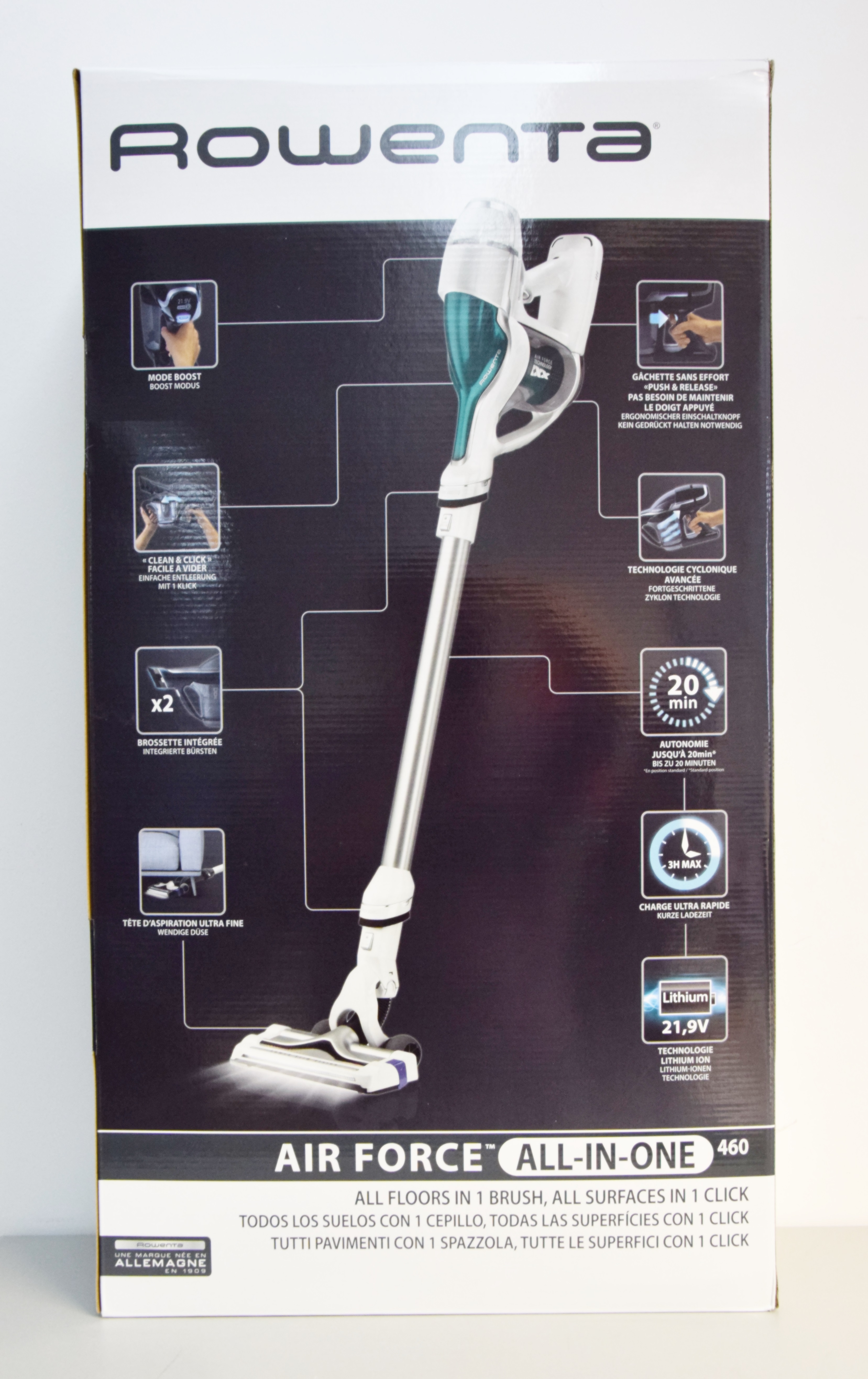 Rowenta Air Force All In One 460 Rowenta RH9252 Air Force All-in-One 460 Akku-Stielsauger weiß/grün | eBay